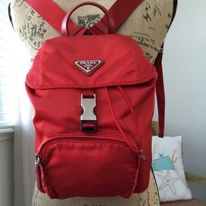 like new Prada Red Nylon Backpack